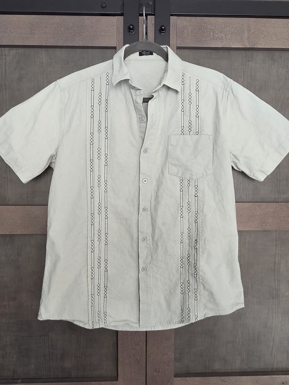 Coofandy Men’s S Embroidered Geometric Stripe Button Down Shirt